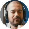 Headshot bald headphones